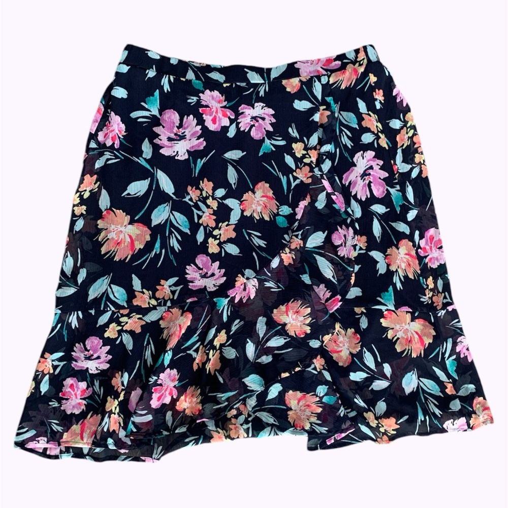 Floral Patterned Midi Skirt